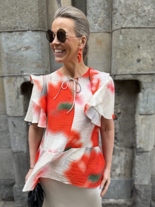 Reagan paita; beige/oranssi