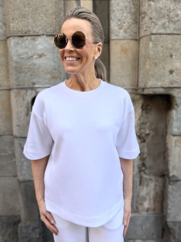 Pannie laatikkomainen t-paita; valkoinen