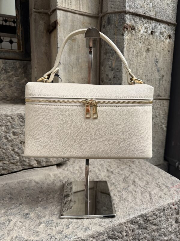 Iso Hermina nahkalaukku; ecru