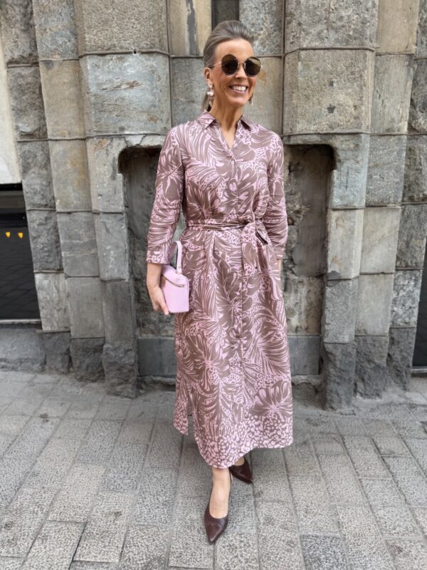 Isla kuviollinen paitamekko; nougat/rosa