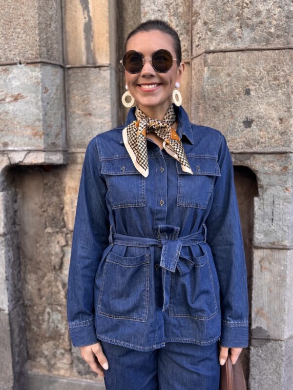 Lava Arpa farkkupaita/jakku vyöllä; keskisininen