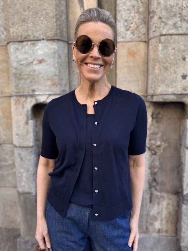 Elsa neuletakki; tummansininen