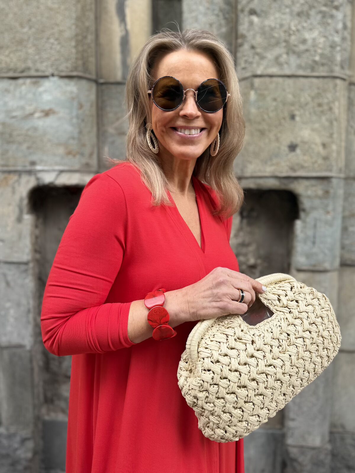 Iso Birgit koriclutch; luonnonvaalea - Image 3