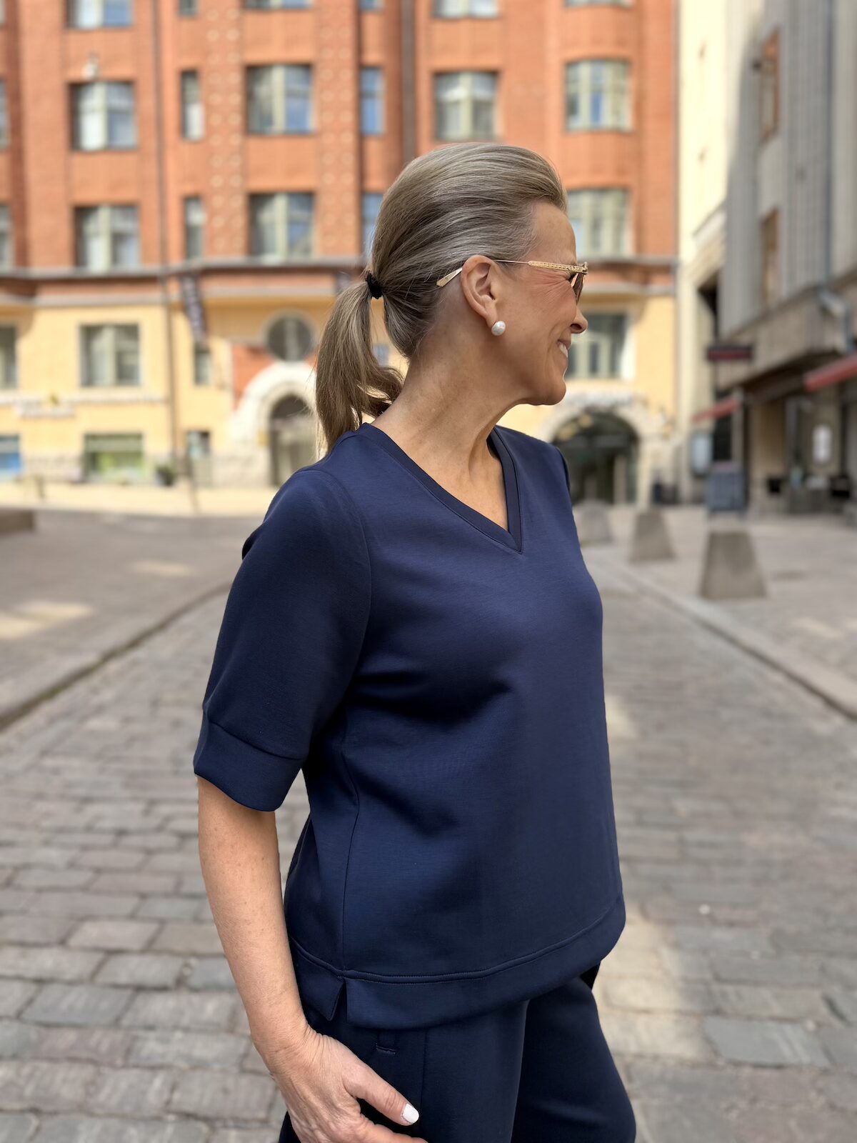 Cu Hilde Chabrina V-paita; sininen - Image 3