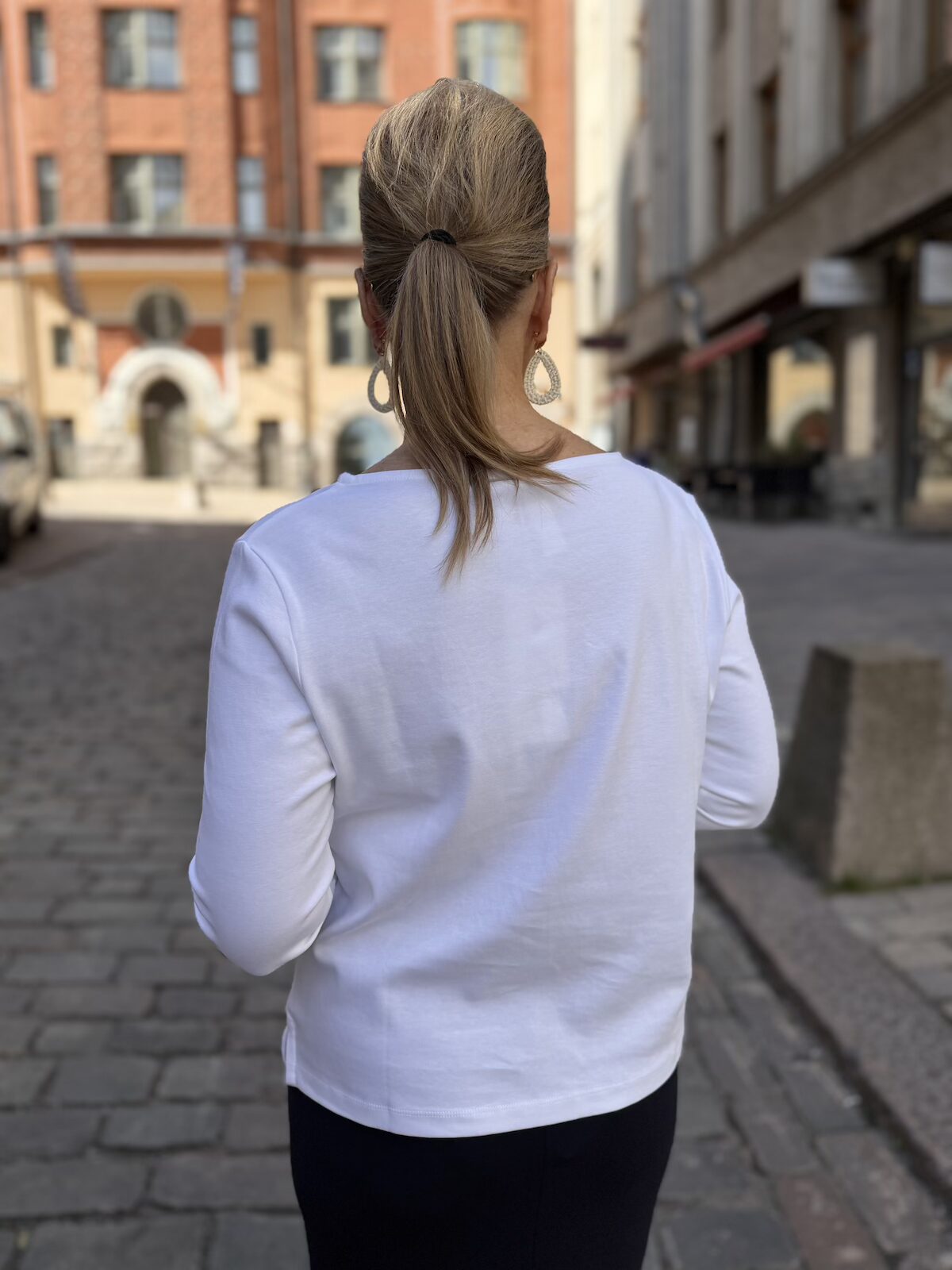 Nela 3/4 hihainen paita; vitivalkoinen - Image 4