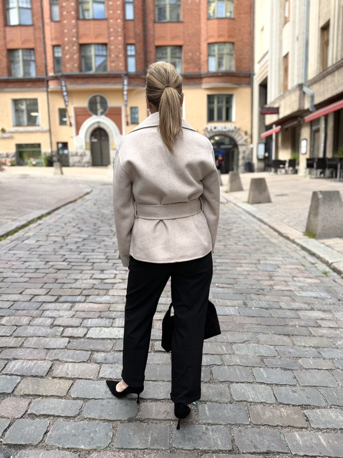 Zilla lyhyempi villakangastakki; vaalea beige melerattu - Image 7