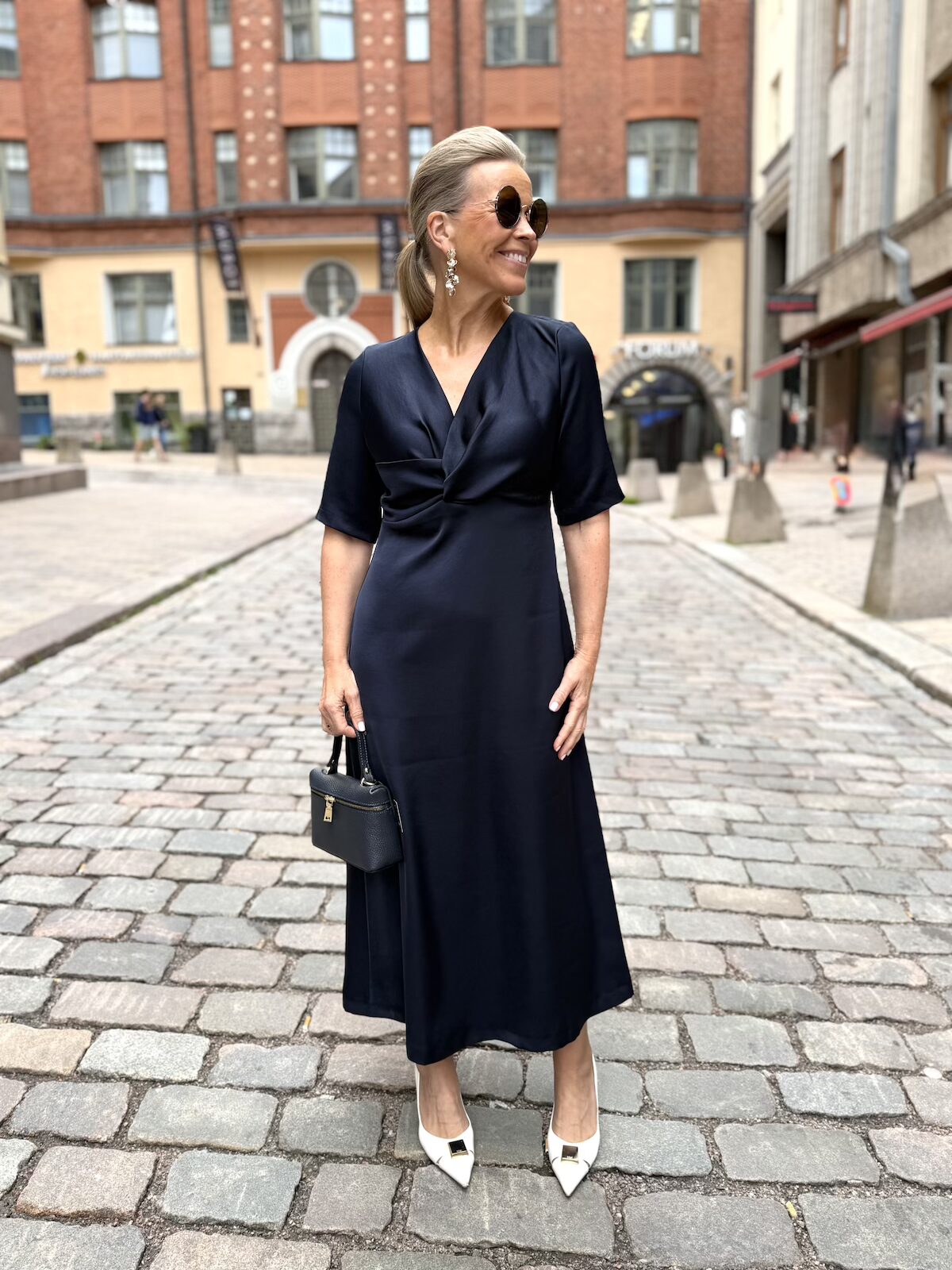 DW Wilhelmina midimekko; navy blue - Image 8