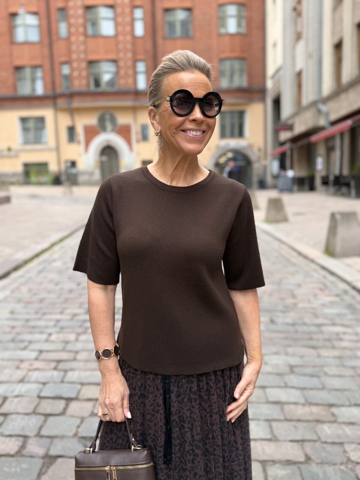 Diana boxy neule; tummanruskea - Image 2