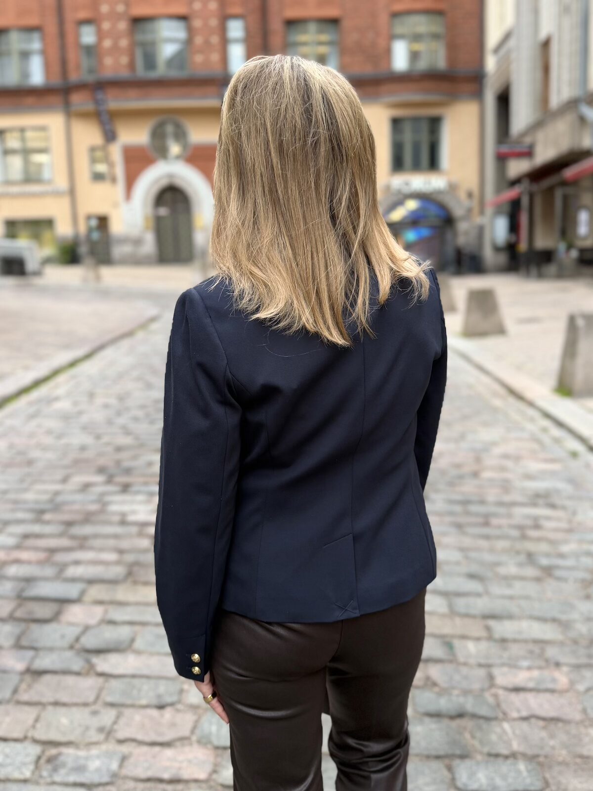 Joy jersey jakku napeilla; sininen - Image 10