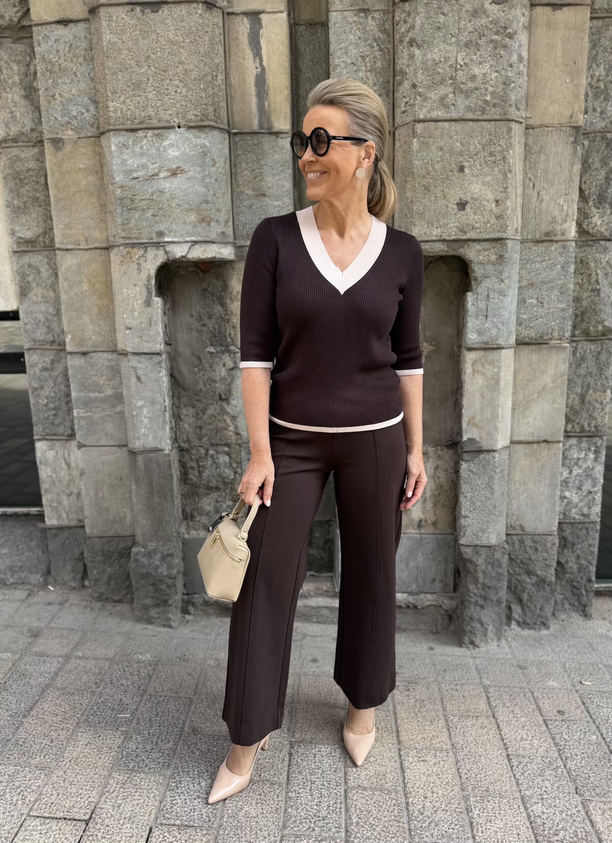 Ilissa culotte jerseyhousut; tummanruskea - Image 6