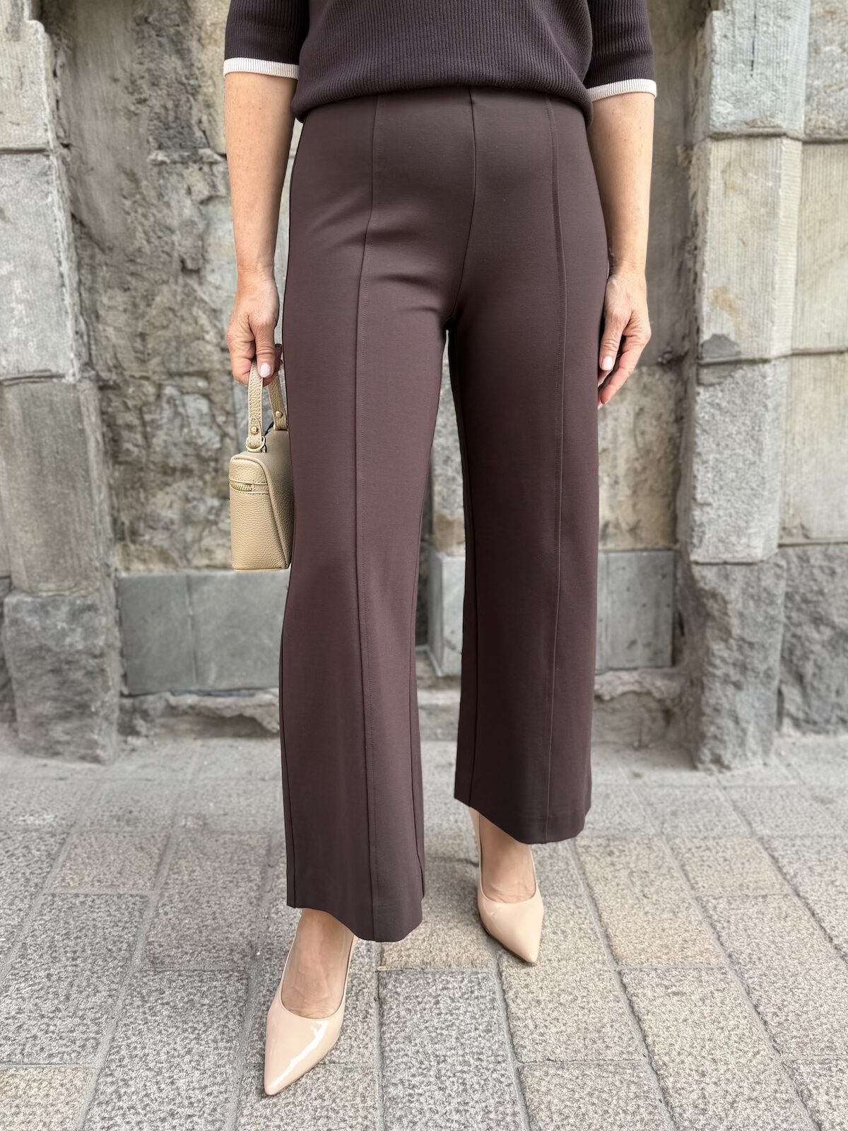 Ilissa culotte jerseyhousut; tummanruskea - Image 2