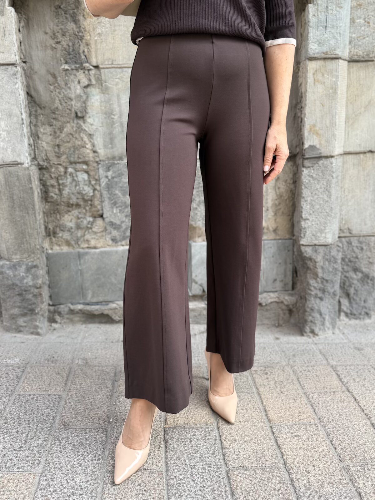 Ilissa culotte jerseyhousut; tummanruskea