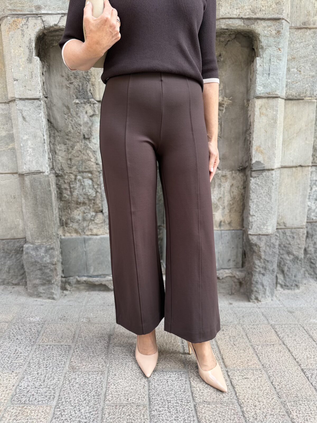 Ilissa culotte jerseyhousut; tummanruskea - Image 3