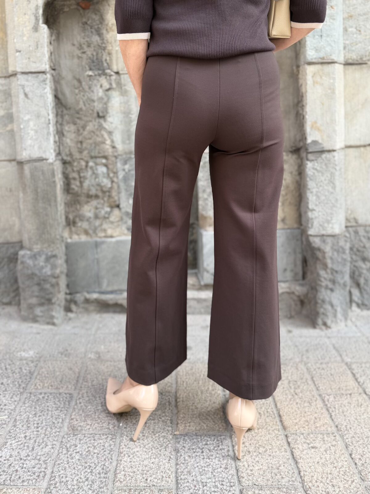 Ilissa culotte jerseyhousut; tummanruskea - Image 5