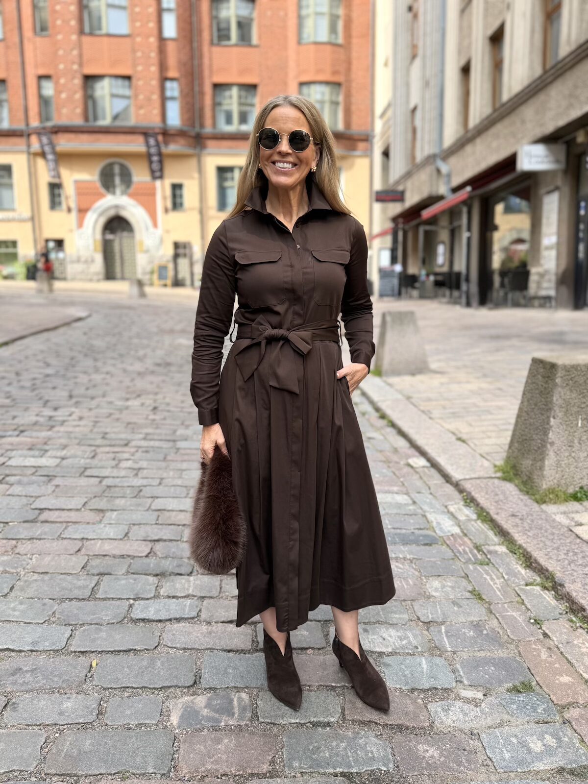 Milane paitamekko; tummanruskea - Image 6
