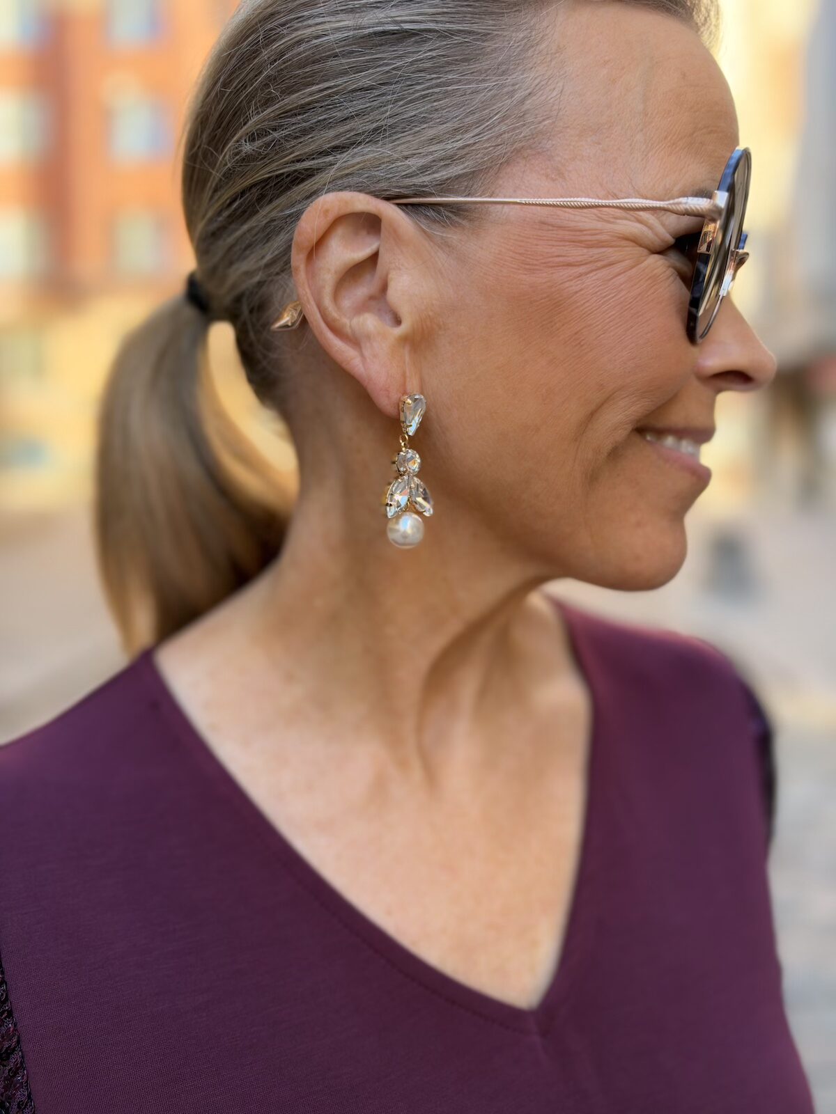 Chabrina mekko paljettihihoilla; viininpunainen - Image 7