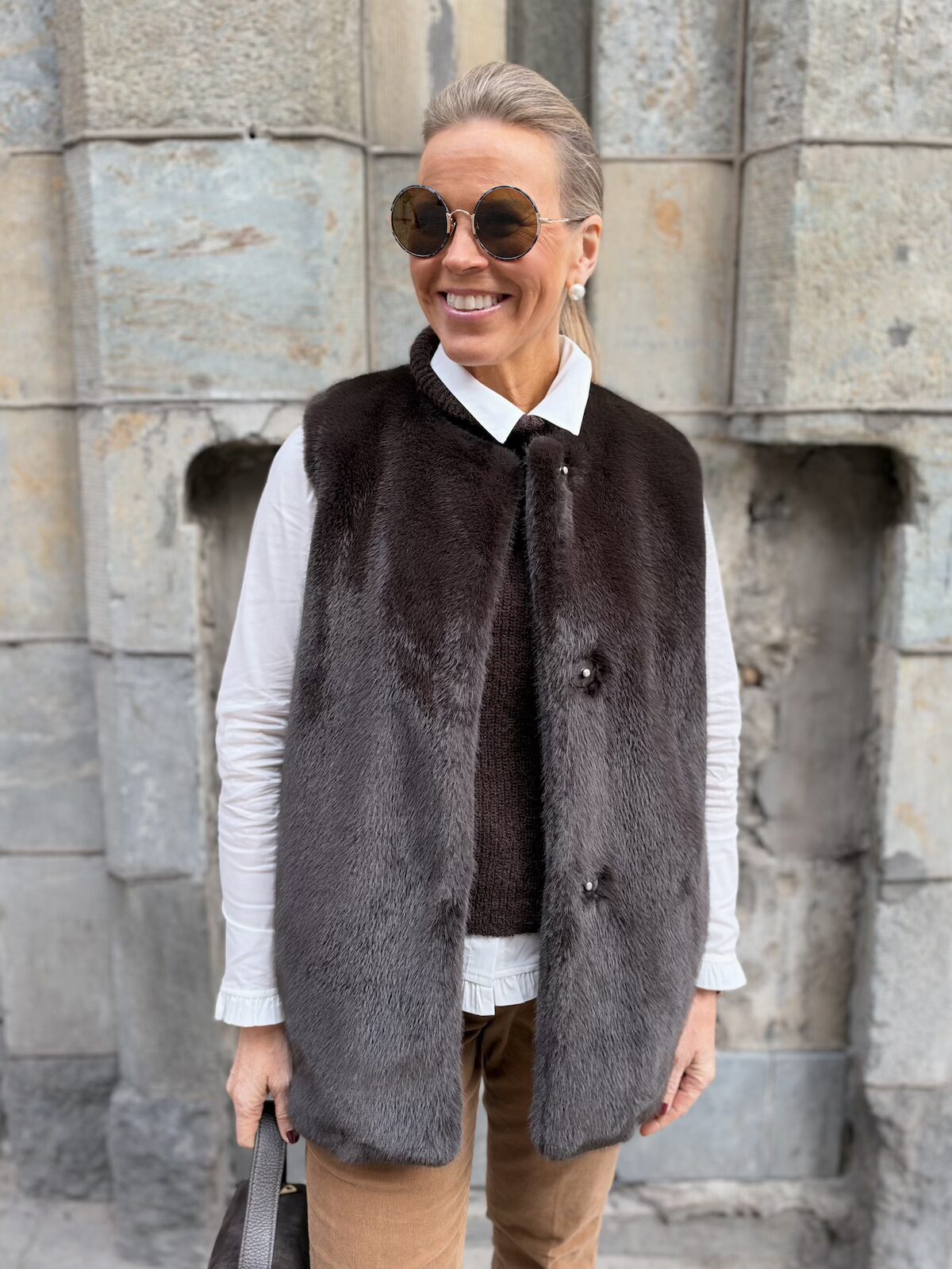 Yasminah tekoturkisliivi; tummanruskea - Image 4