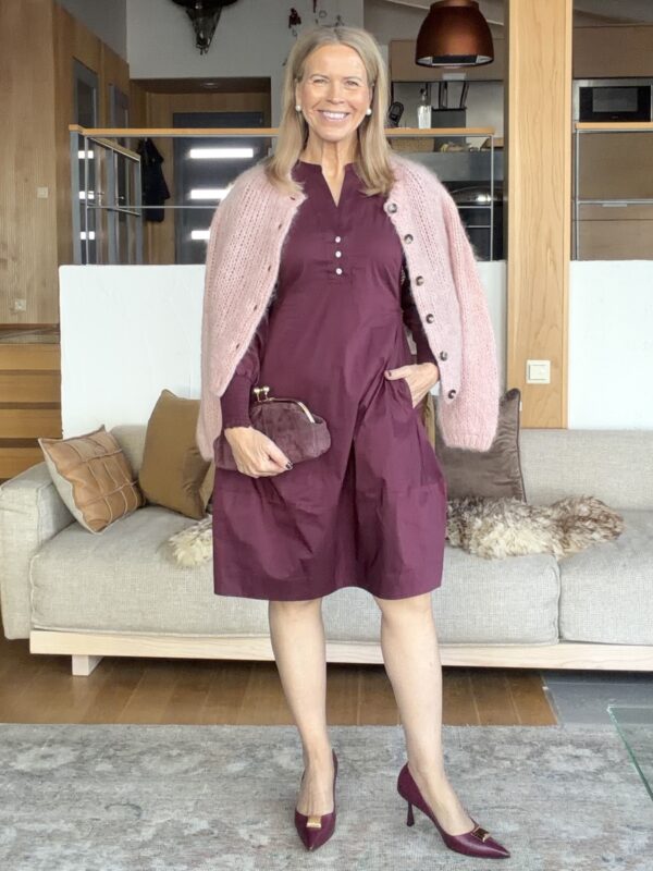 Loretta Antoinett mekko; burgundy