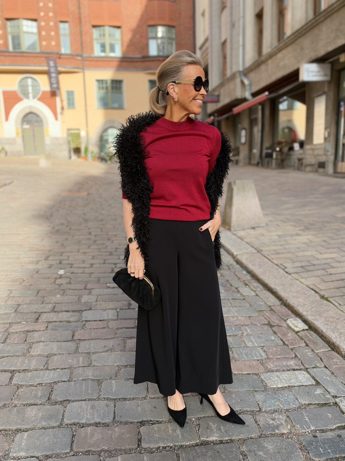 Fay glitter neule; punainen - Image 8
