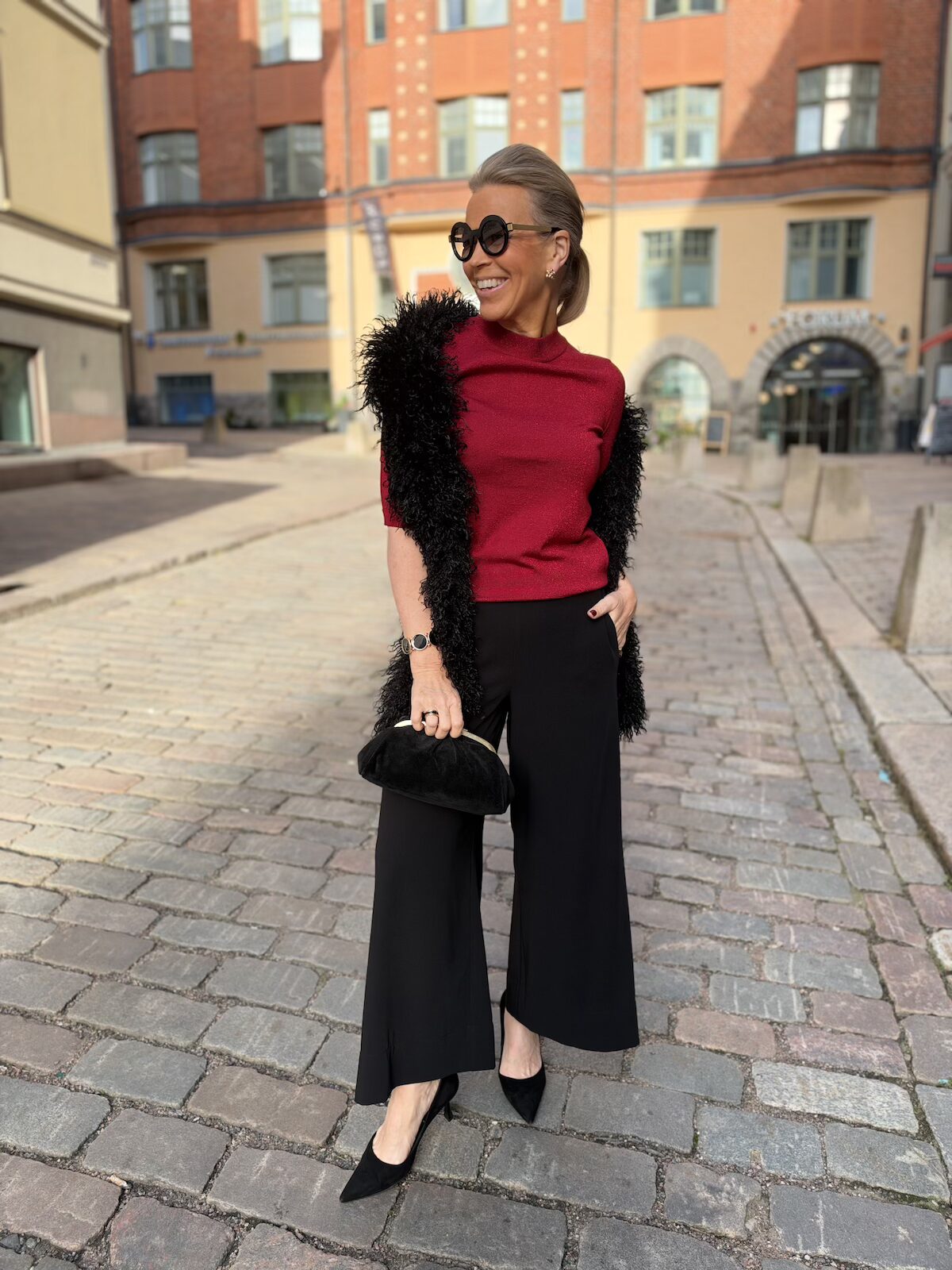 Fay glitter neule; punainen - Image 7