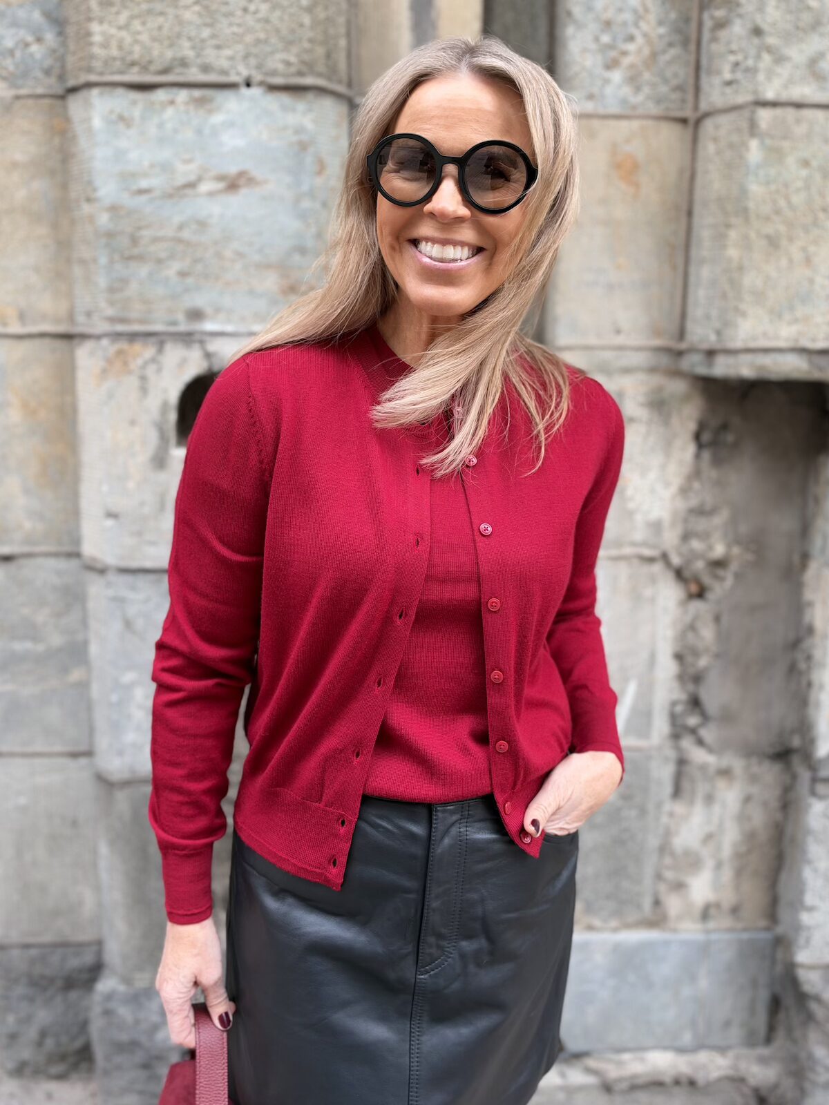 Noelani neuletakki; punainen - Image 2