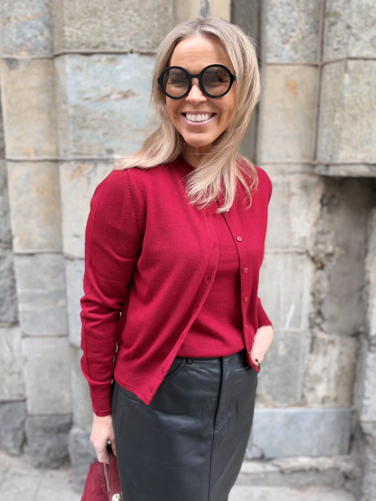 Noelani neuletakki; punainen - Image 3
